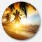 Designart - Sunset over Caribbean Sea&#x27; Disc Photography Circle Metal Wall Art